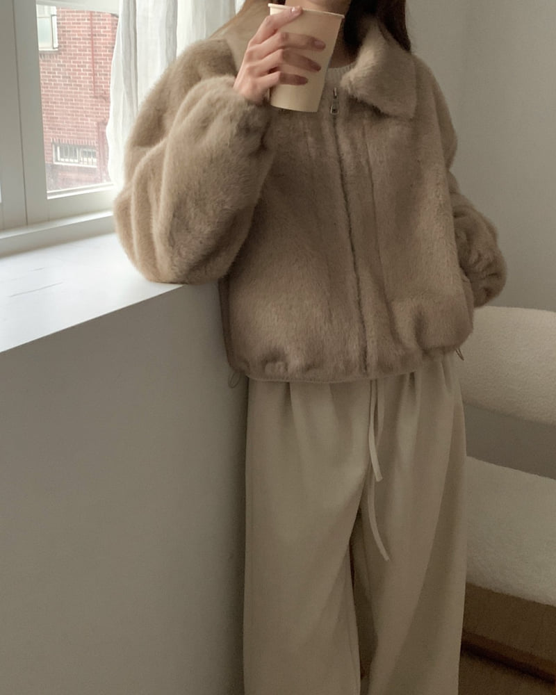 Something Else - Korean Women Fashion - #momslook - Beige Soft Jacket