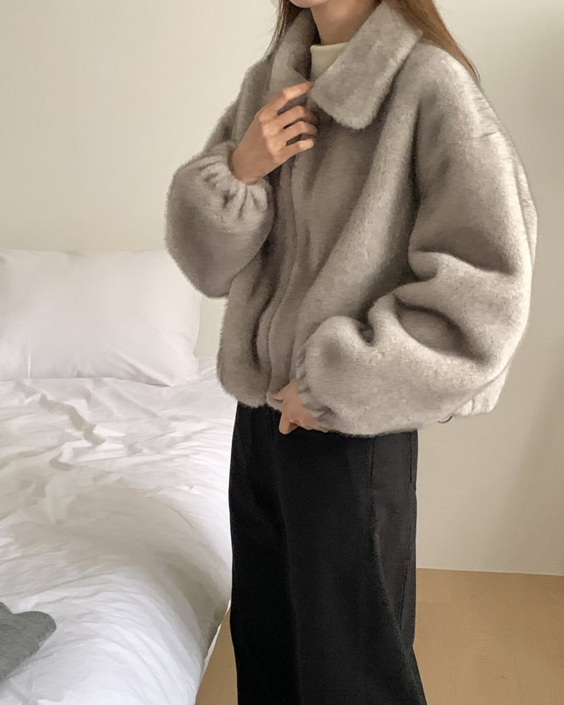 Something Else - Korean Women Fashion - #momslook - Beige Soft Jacket - 11
