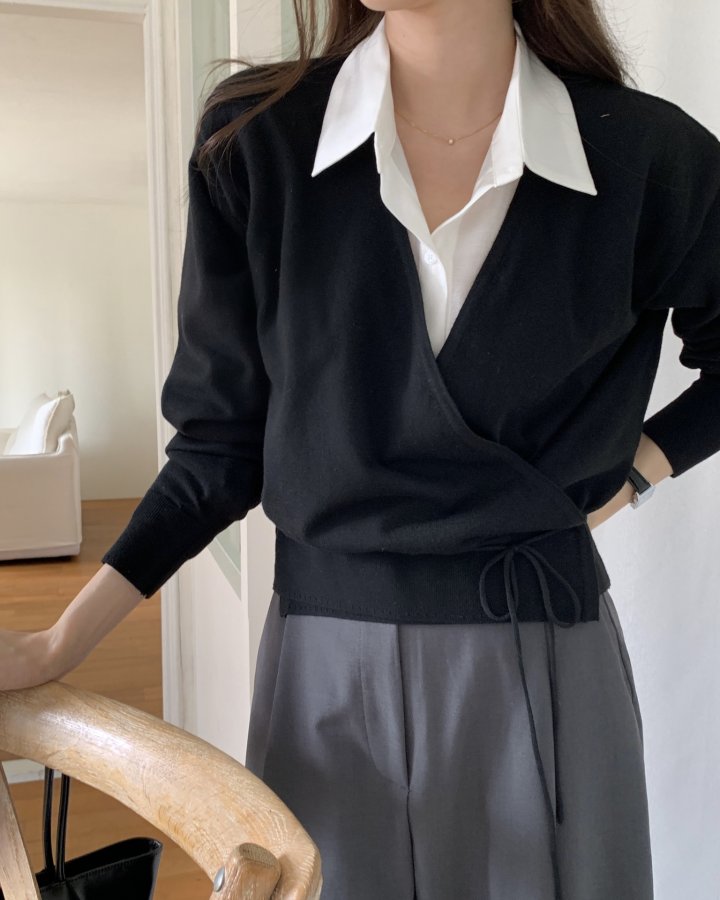 Something Else - Korean Women Fashion - #momslook - Pound Wrap Cardigan - 3