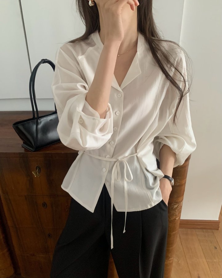 Something Else - Korean Women Fashion - #momslook - Pharrell Collar Blouse