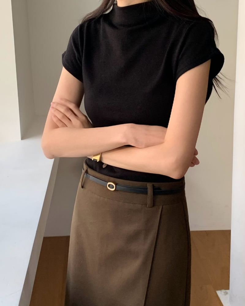 Something Else - Korean Women Fashion - #pursuepretty - Mild Half Turtleneck Tee - 2