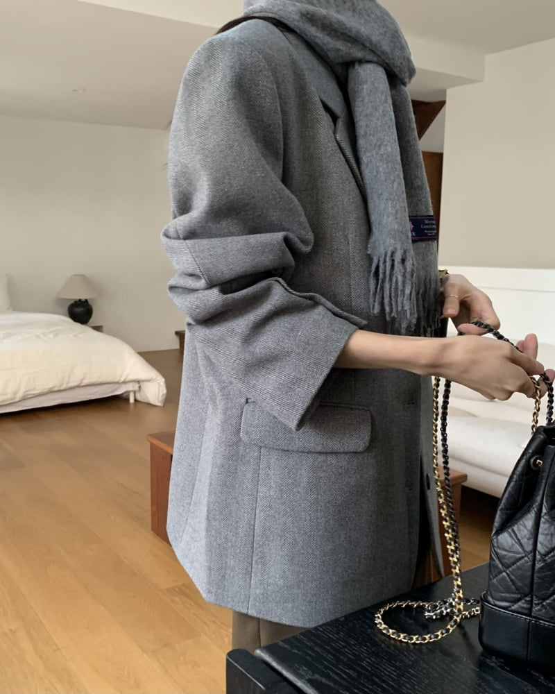 Something Else - Korean Women Fashion - #restrostyle - Dublin Herringbone Wool Jacket - 7