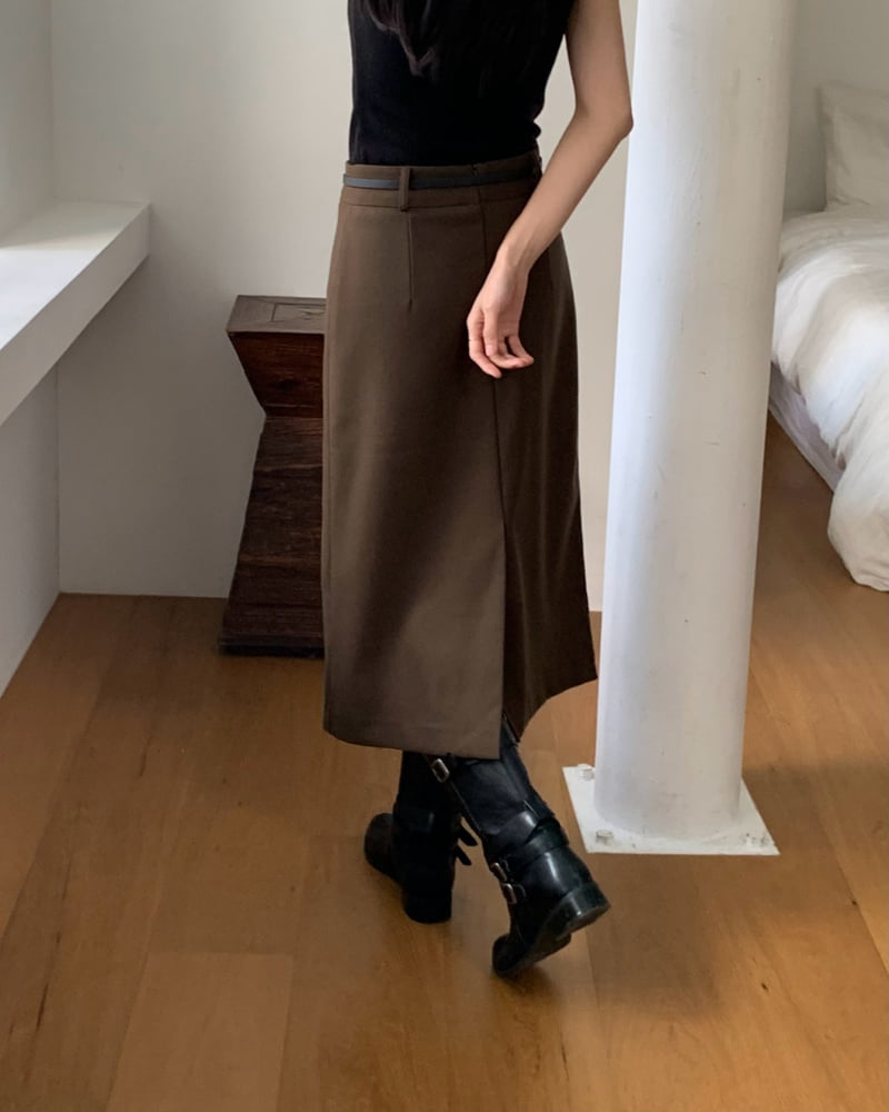 Something Else - Korean Women Fashion - #pursuepretty - Urban Brushed Wrap Skirt - 4