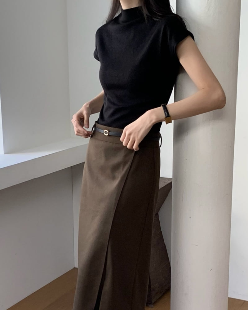 Something Else - Korean Women Fashion - #shopsmall - Urban Brushed Wrap Skirt - 6