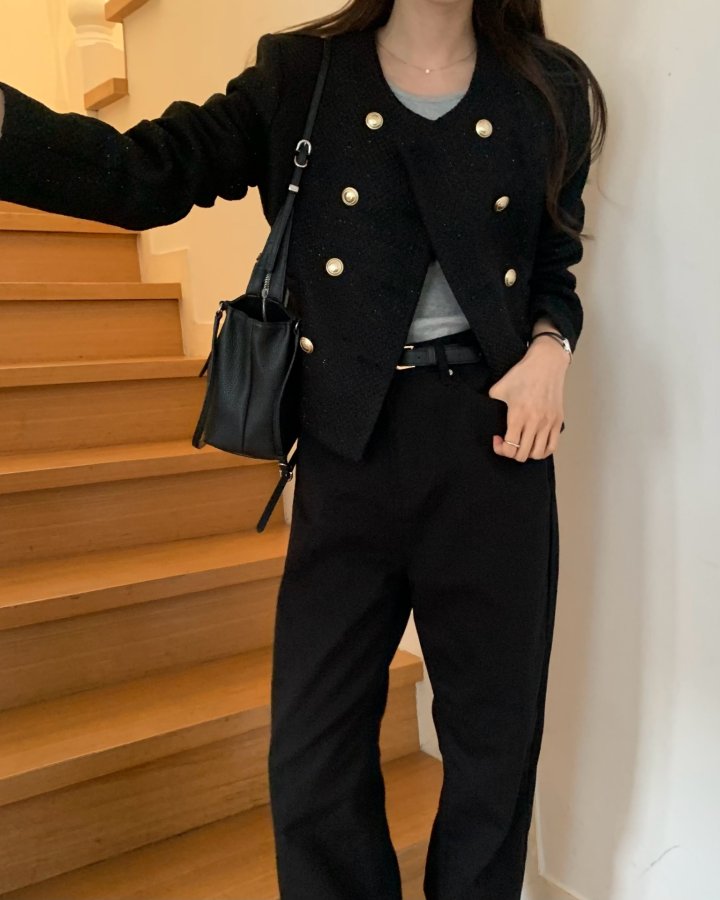 Something Else - Korean Women Fashion - #shopsmall - Rene Double Tweed Jacket - 8