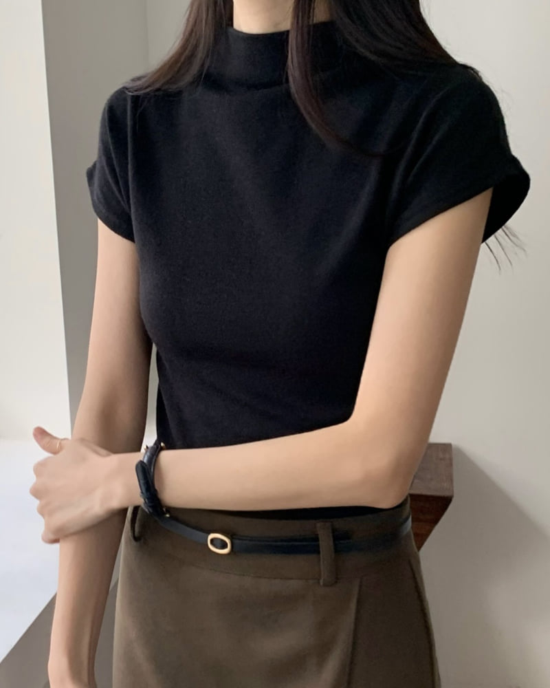Something Else - Korean Women Fashion - #thatsdarling - Mild Half Turtleneck Tee - 6