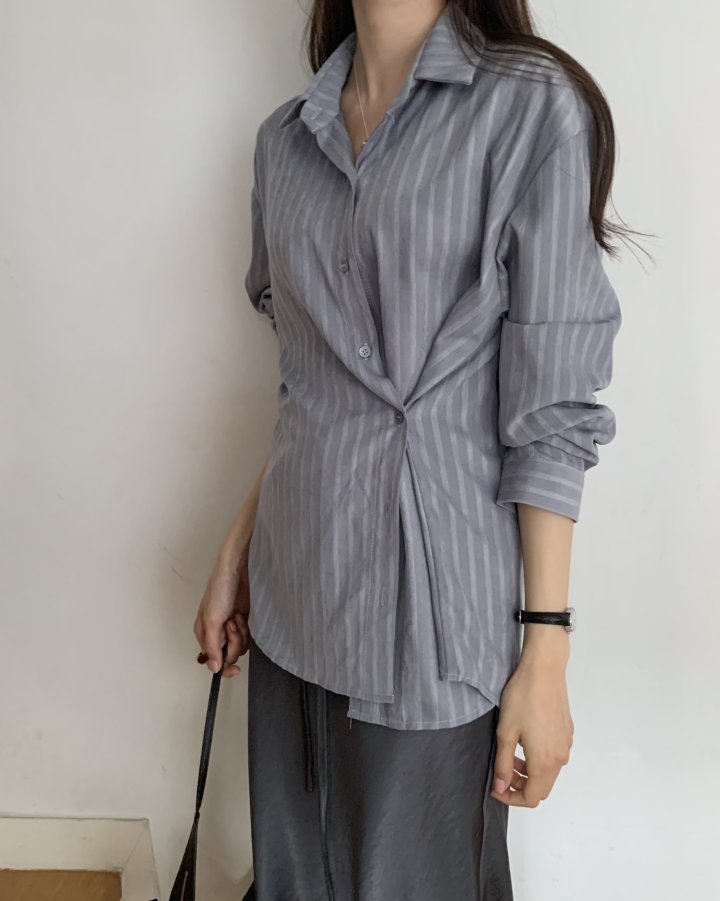 Something Else - Korean Women Fashion - #thatsdarling - Ditto Stripe Button Shirt - 7
