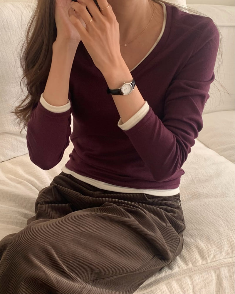 Something Else - Korean Women Fashion - #thelittlethings - Poplin V Neck Top - 3