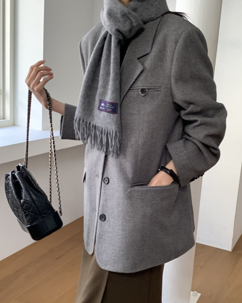 Something Else - Korean Women Fashion - #vintagekidsstyle - Dublin Herringbone Wool Jacket - 5