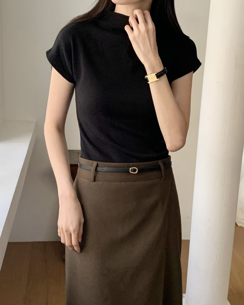 Something Else - Korean Women Fashion - #vintagekidsstyle - Mild Half Turtleneck Tee