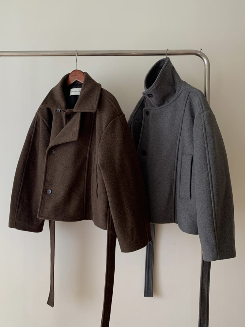 Something Else - Korean Women Fashion - #womensfashion - Saddle Wool Short Coat - 11