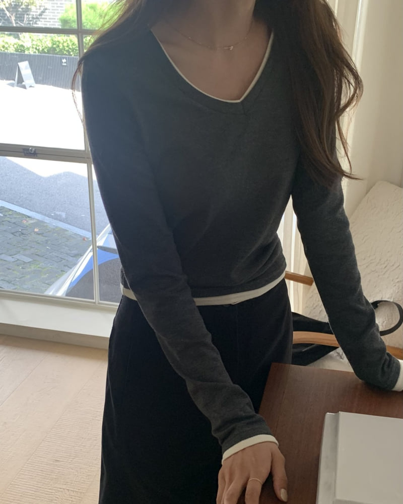 Something Else - Korean Women Fashion - #womensfashion - Poplin V Neck Top - 7
