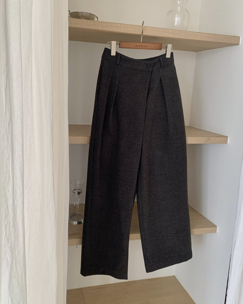 Something Else - Korean Women Fashion - #womensfashion - Tove Diagonal Wrap Slacks - 10
