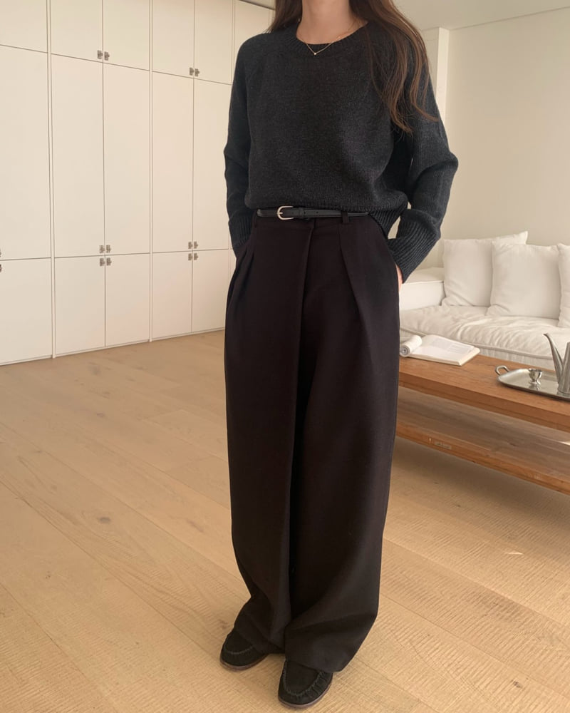 Something Else - Korean Women Fashion - #womensfashion - Tove Diagonal Wrap Slacks - 12
