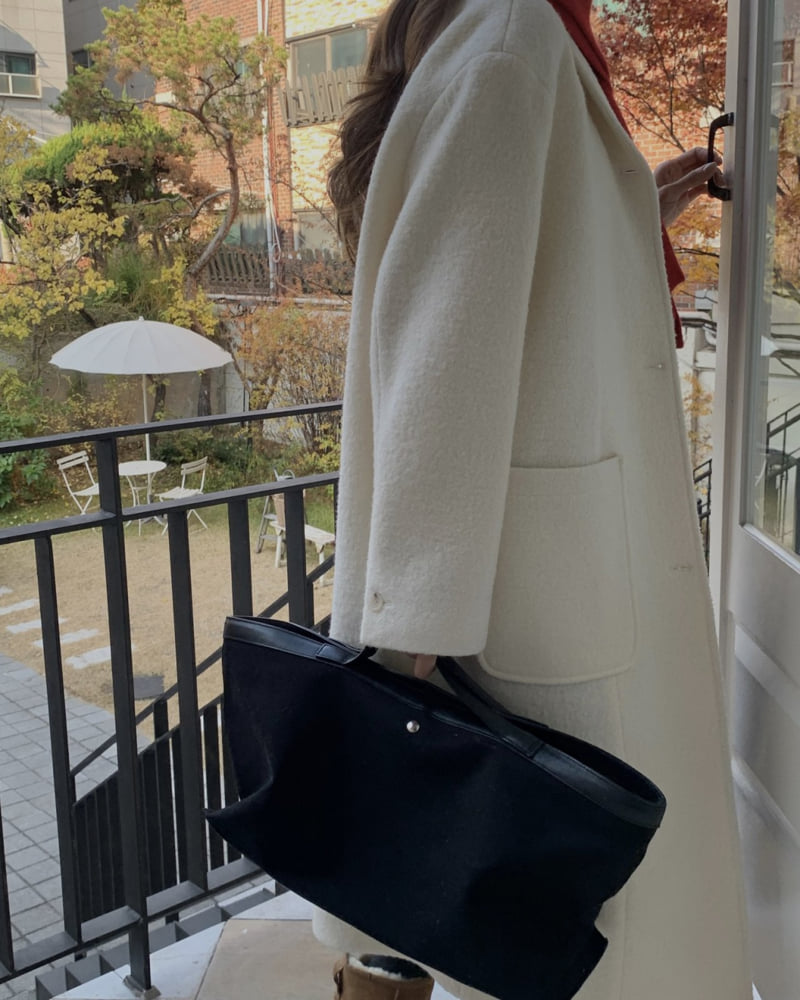 Something Else - Korean Women Fashion - #womensfashion - Essential Shawl Collar Wool Coat - 7