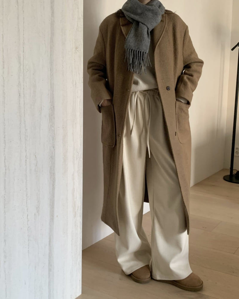 Something Else - Korean Women Fashion - #womensfashion - Essential Shawl Collar Wool Coat - 9