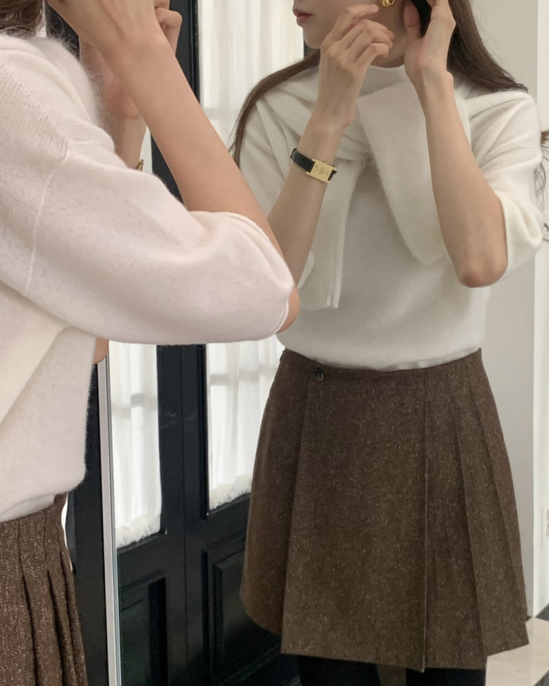 Something Else - Korean Women Fashion - #womensfashion - Lamb Pleated Mini Skirt (Lining Shorts)