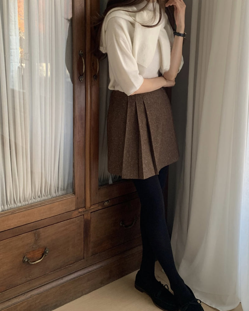 Something Else - Korean Women Fashion - #womensfashion - Lamb Pleated Mini Skirt (Lining Shorts) - 3