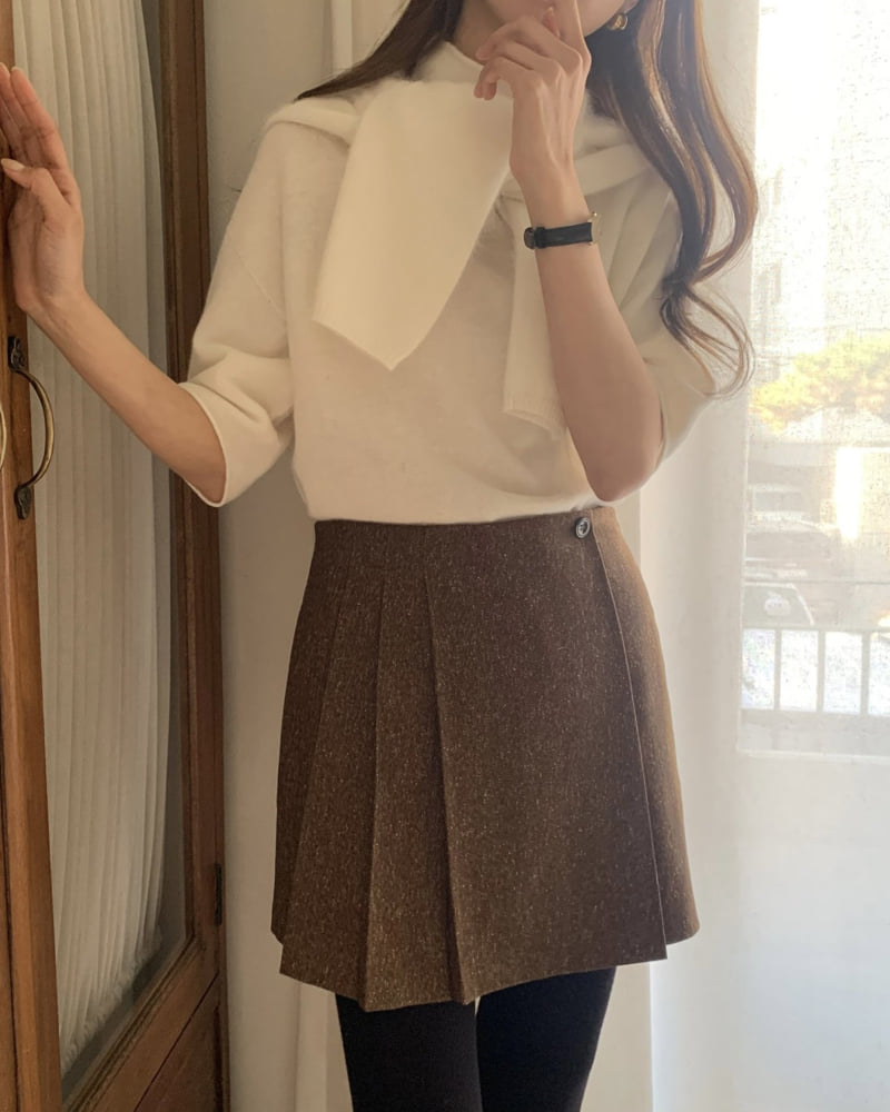 Something Else - Korean Women Fashion - #womensfashion - Lamb Pleated Mini Skirt (Lining Shorts) - 7