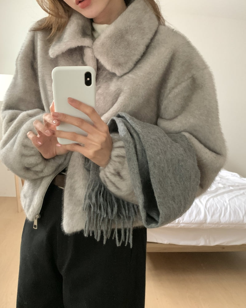 Something Else - Korean Women Fashion - #womensfashion - Beige Soft Jacket - 10