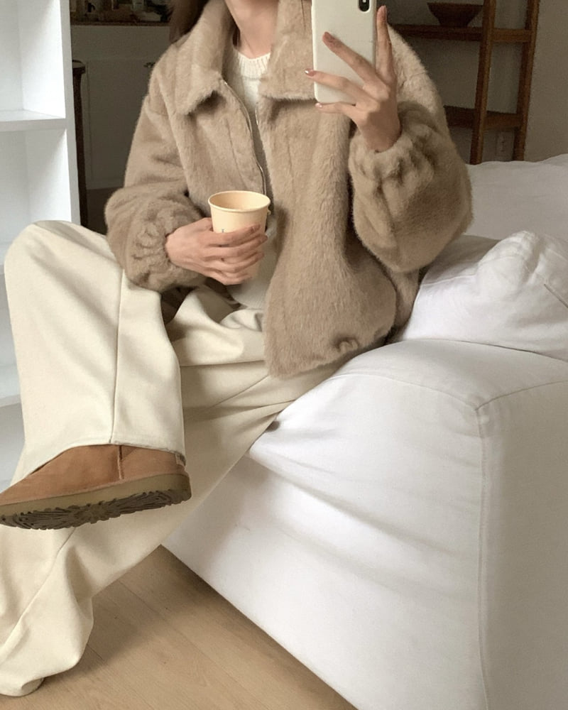 Something Else - Korean Women Fashion - #womensfashion - Beige Soft Jacket - 2