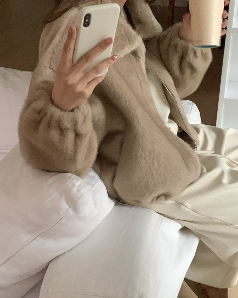 Something Else - Korean Women Fashion - #momslook - Beige Soft Jacket - 4