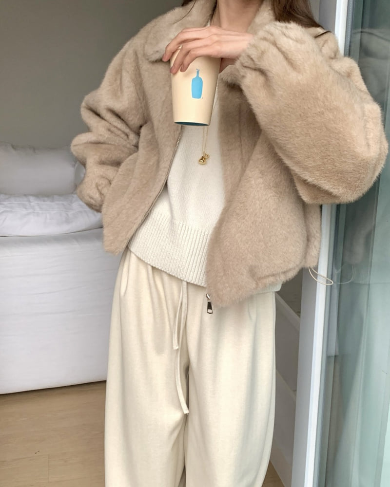 Something Else - Korean Women Fashion - #womensfashion - Beige Soft Jacket - 6