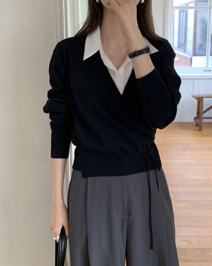 Something Else - Korean Women Fashion - #momslook - Pound Wrap Cardigan - 4