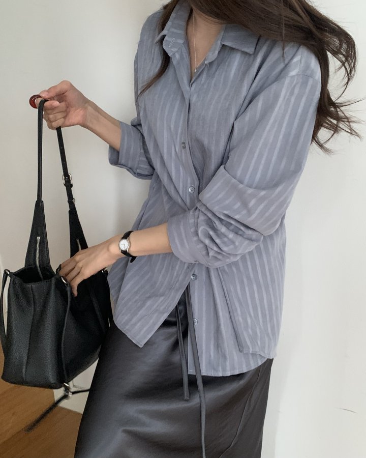 Something Else - Korean Women Fashion - #womensfashion - Ditto Stripe Button Shirt - 10