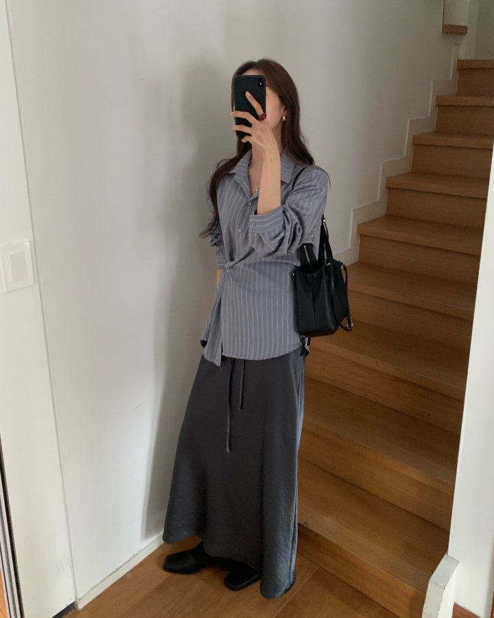 Something Else - Korean Women Fashion - #womensfashion - Ditto Stripe Button Shirt - 12