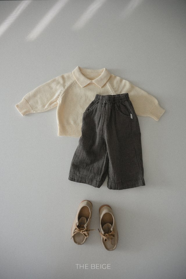 The Beige - Korean Baby Fashion - #babygirlfashion - Stripe Wide Pants - 6