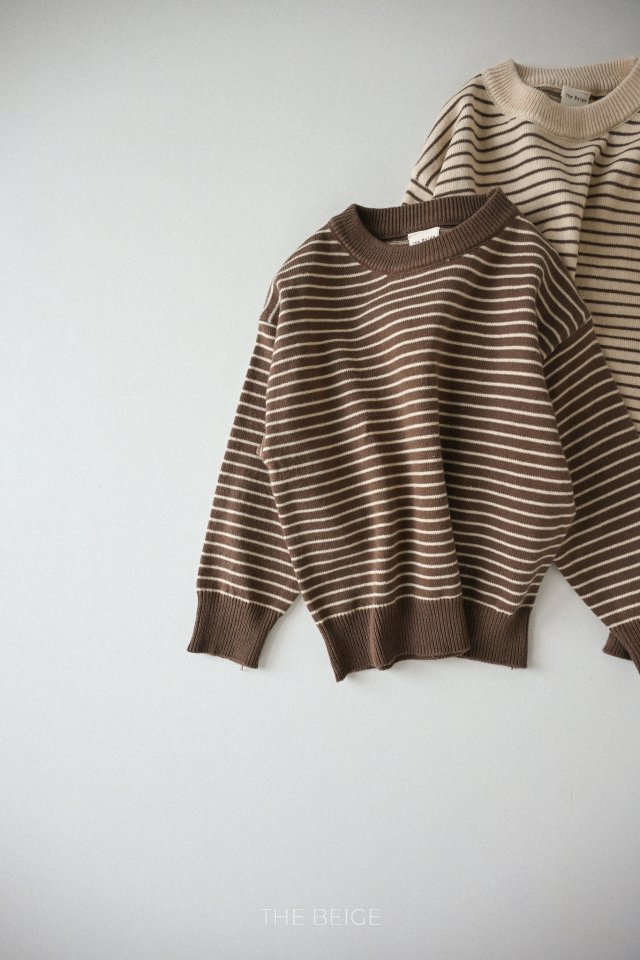 The Beige - Korean Baby Fashion - #babygirlfashion - Round Stripe Knit - 3