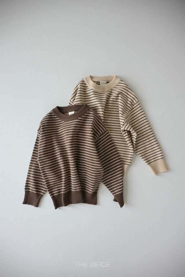 The Beige - Korean Baby Fashion - #babygirlfashion - Round Stripe Knit - 4
