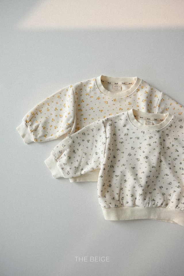 The Beige - Korean Baby Fashion - #babyootd - Flower Waffle Sweatshirt - 5