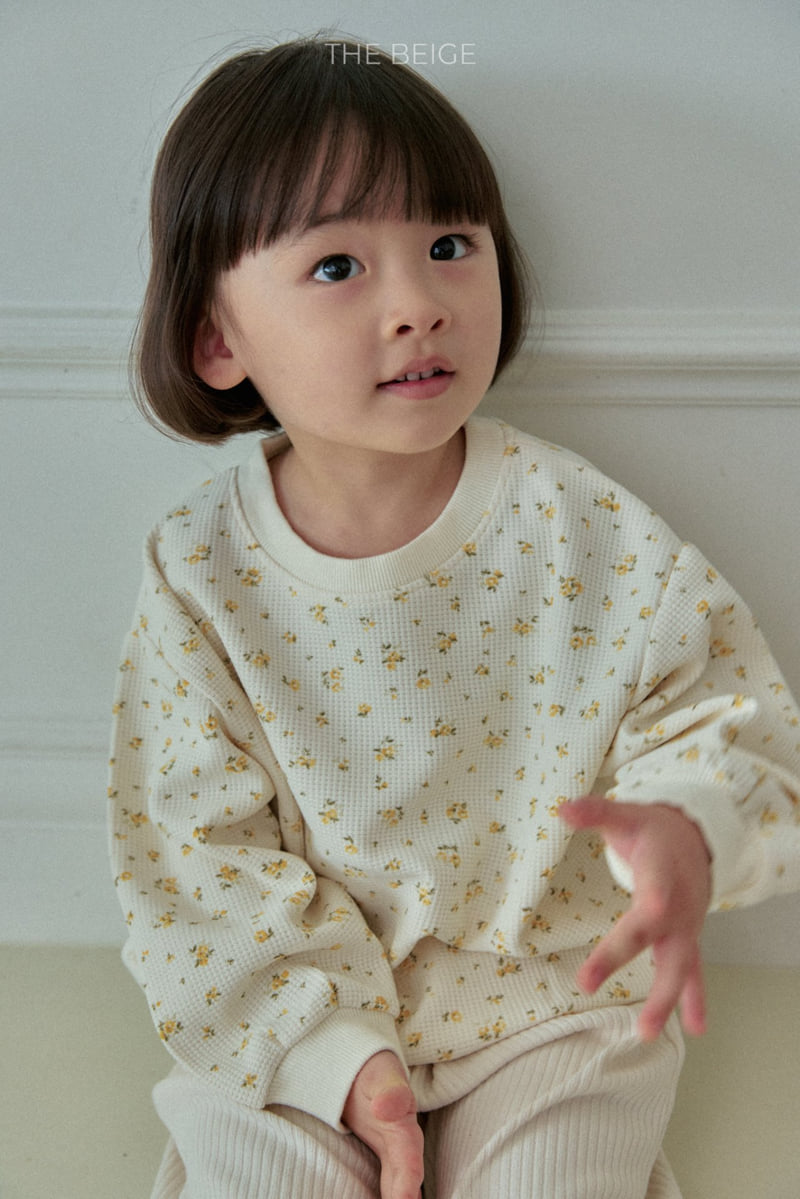 The Beige - Korean Baby Fashion - #onlinebabyshop - Flower Waffle Sweatshirt - 10