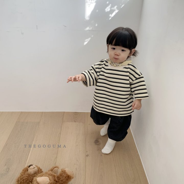 Thegoguma - Korean Children Fashion - #childofig - Label Stripe Tee - 8