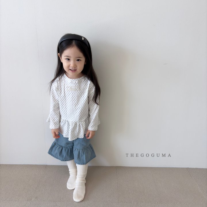 Thegoguma - Korean Children Fashion - #childofig - Heart Frill Denim Pants - 4