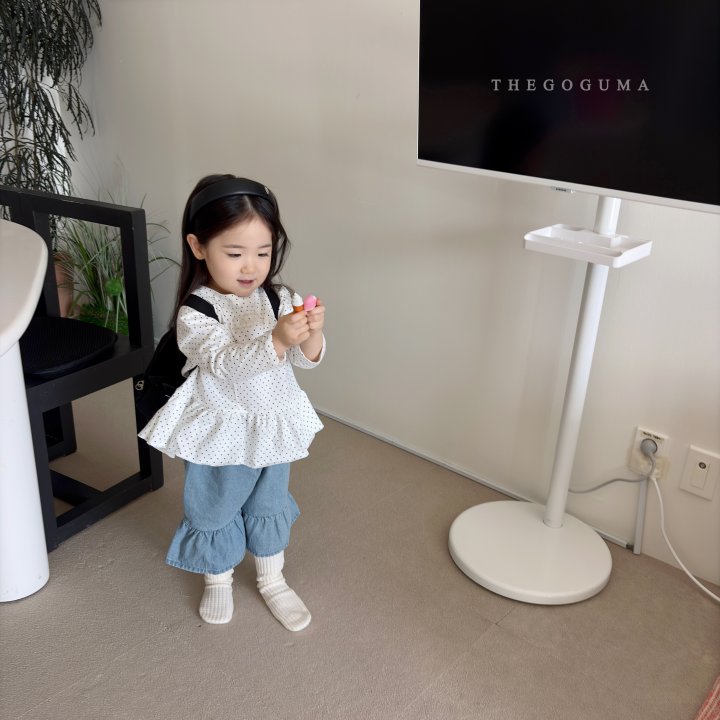 Thegoguma - Korean Children Fashion - #designkidswear - Heart Frill Denim Pants - 5
