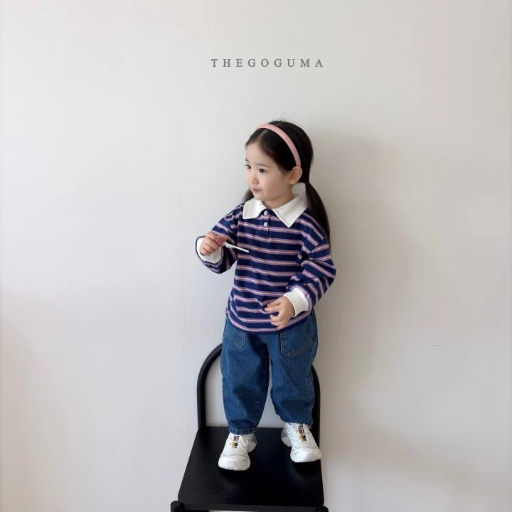 Thegoguma - Korean Children Fashion - #discoveringself - Stripe Collar Tee - 7