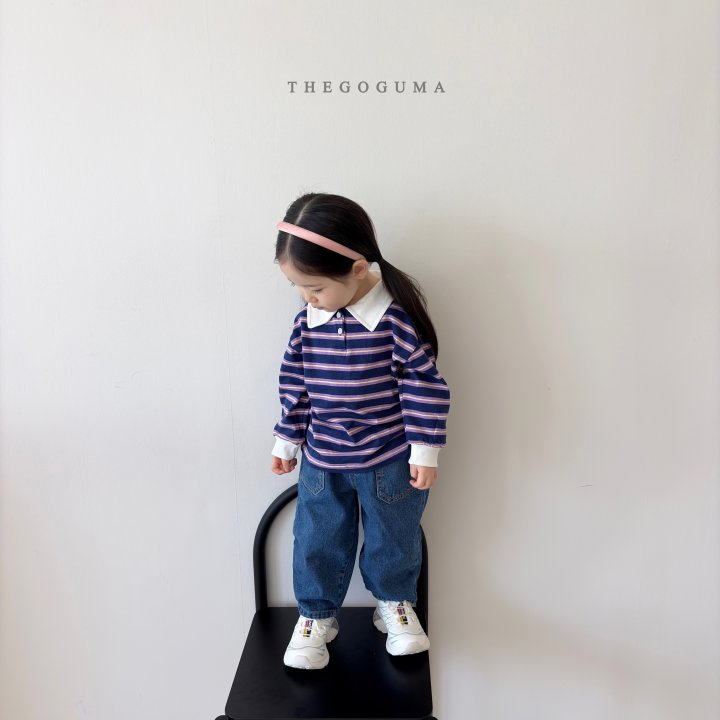 Thegoguma - Korean Children Fashion - #fashionkids - Stripe Collar Tee - 8