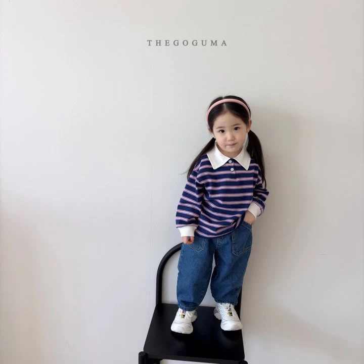 Thegoguma - Korean Children Fashion - #kidsshorts - Stripe Collar Tee - 9