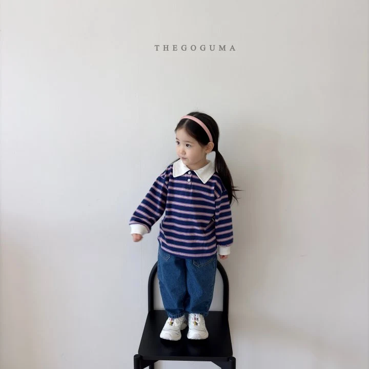 Thegoguma - Korean Children Fashion - #kidsstore - Stripe Collar Tee - 10