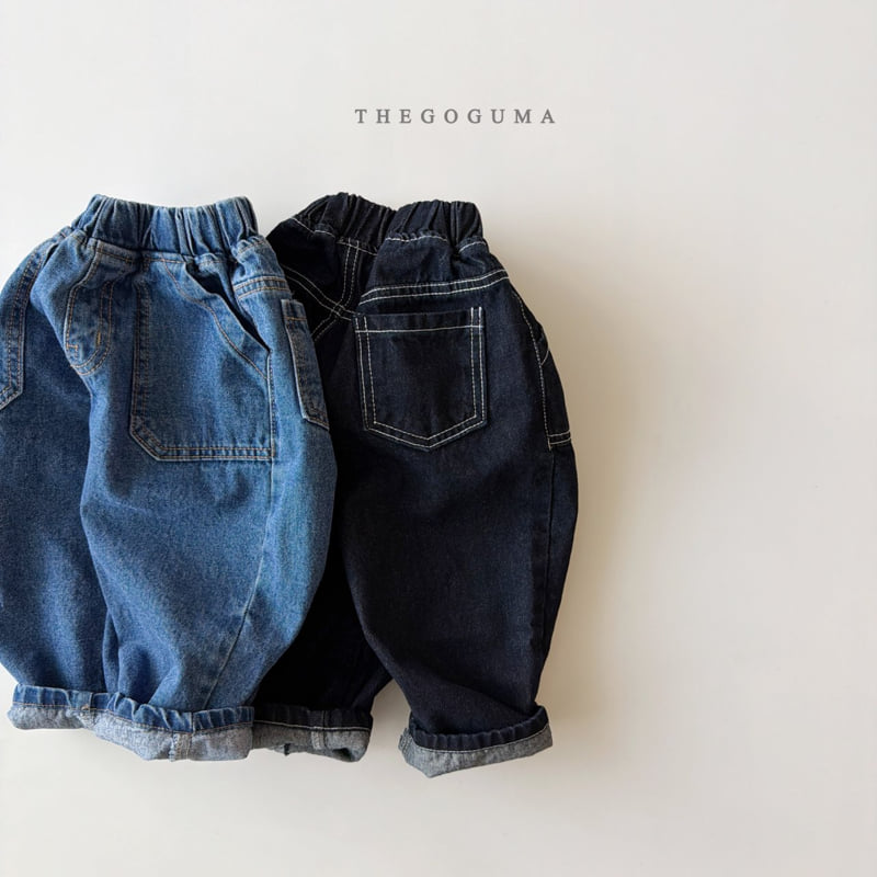 Thegoguma - Korean Children Fashion - #littlefashionista - Outpocket Bangbang Denim Pants - 12