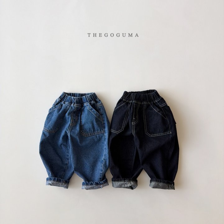 Thegoguma - Korean Children Fashion - #prettylittlegirls - Outpocket Bangbang Denim Pants
