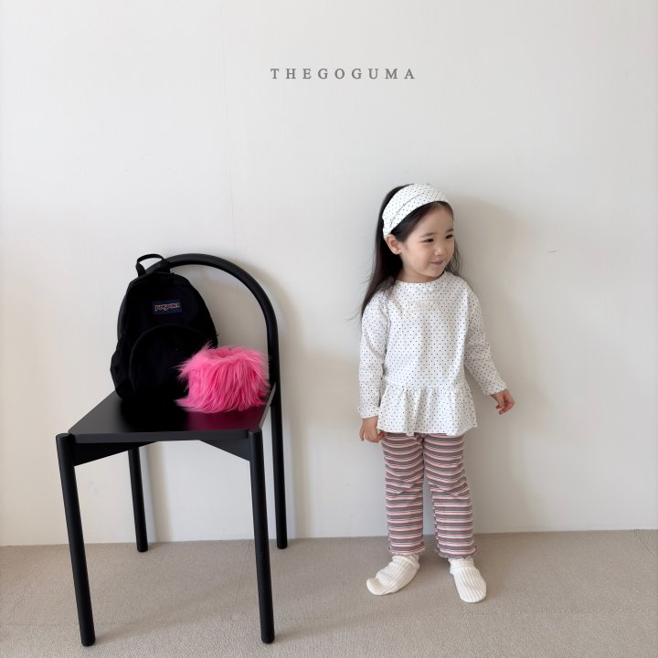 Thegoguma - Korean Children Fashion - #todddlerfashion - Lace Dot Frill Tee - 6