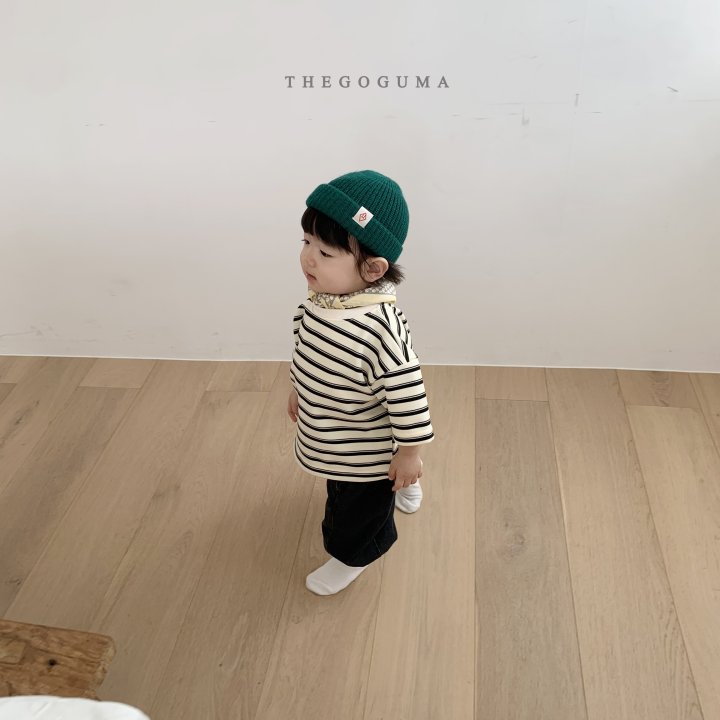 Thegoguma - Korean Children Fashion - #todddlerfashion - Label Stripe Tee - 5