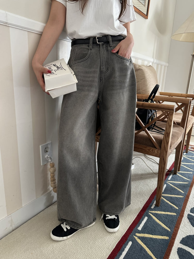 There By - Korean Women Fashion - #momslook - Seam Wide Denim Pants - 2