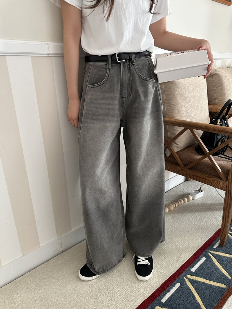 There By - Korean Women Fashion - #womensfashion - Seam Wide Denim Pants - 4