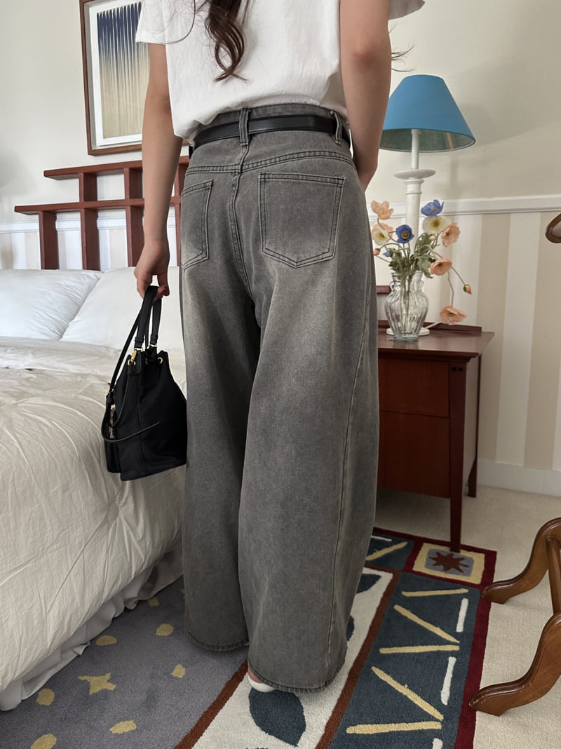 There By - Korean Women Fashion - #momslook - Seam Wide Denim Pants - 5