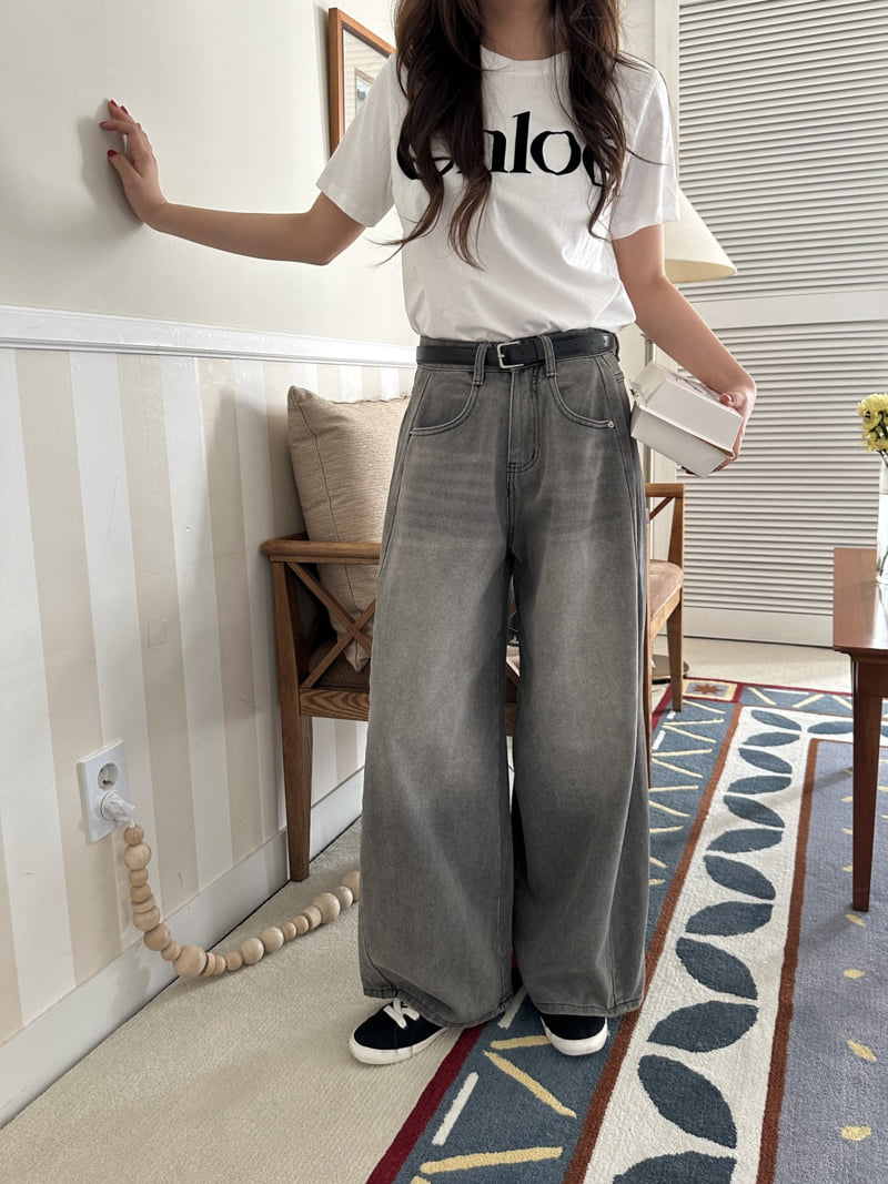 There By - Korean Women Fashion - #momslook - Seam Wide Denim Pants - 6